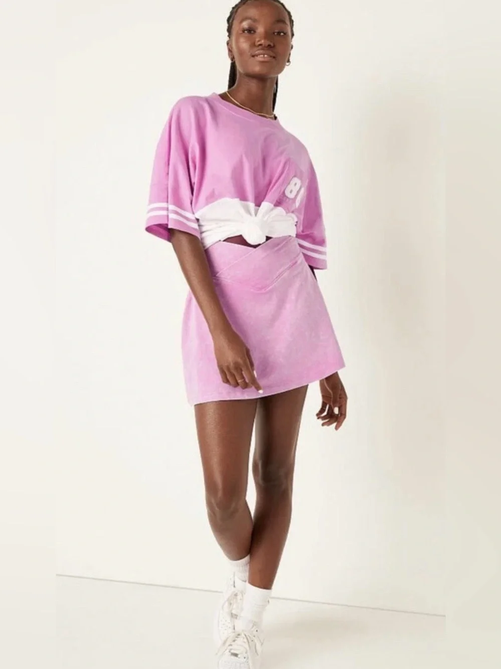 Victoria's Secret PINK Cotton Oversized Pocket Tee Shirt~ Size: Large